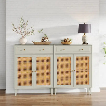 Storage Cabinet with Doors, Sideboard Cabinet with Adjustable Shelves and Drawer