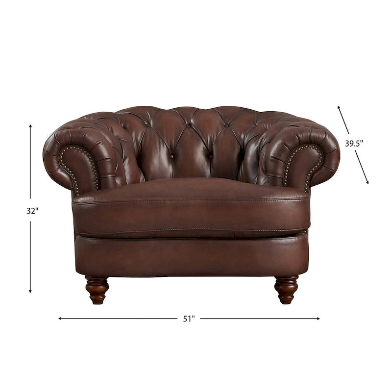 Hydeline Newport Top Grain Chesterfield Leather Chair