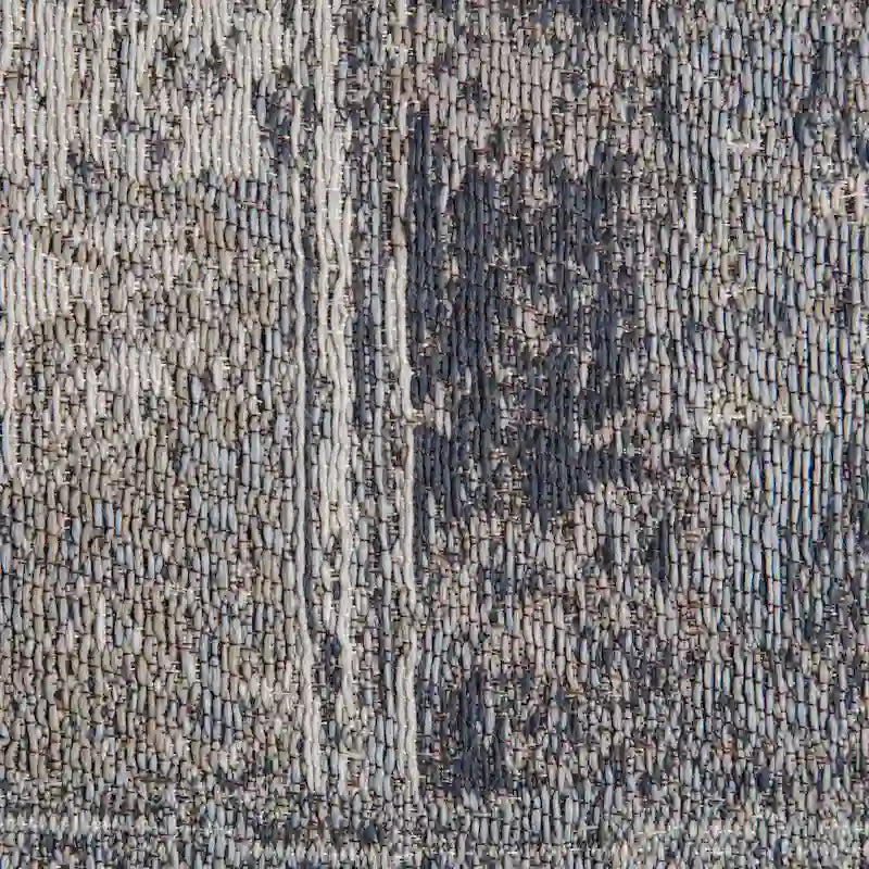 Jani Biarritz 22-inch Gray & Ivory Square Pouf Ottoman - Handmade Footrest for Living Room, Bedroom