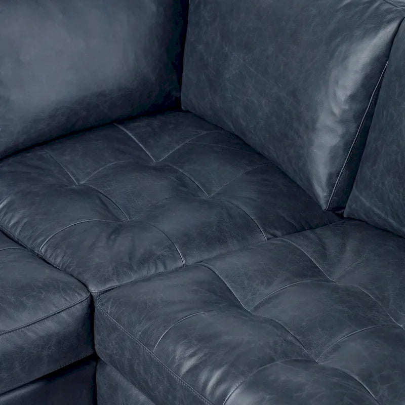 Poly & Bark Napa 98 Corner Sectional Sofa - Full Grain Genuine Italian Leather