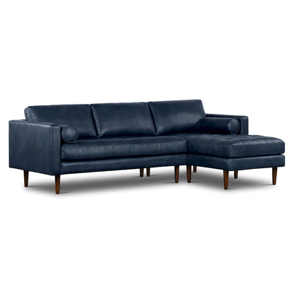 Poly & Bark Napa 104.5 Right-facing Sectional Sofa - Full Grain Genuine Italian Leather
