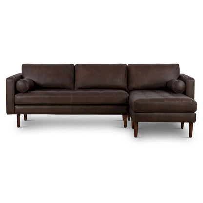 Poly & Bark Napa 104.5 Right-facing Sectional Sofa - Full Grain Genuine Italian Leather
