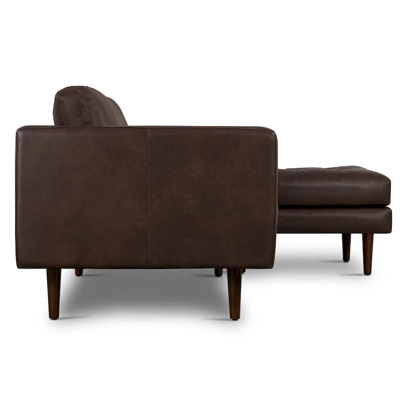 Poly & Bark Napa 104.5 Right-facing Sectional Sofa - Full Grain Genuine Italian Leather