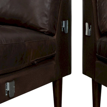 Poly & Bark Napa 104.5 Right-facing Sectional Sofa - Full Grain Genuine Italian Leather