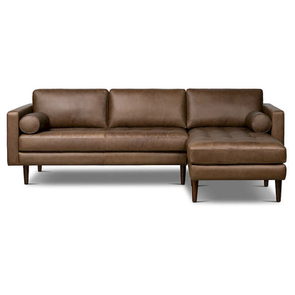Poly & Bark Napa 104.5 Right-facing Sectional Sofa - Full Grain Genuine Italian Leather