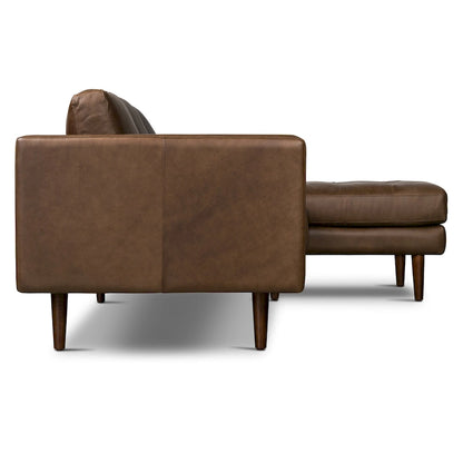 Poly & Bark Napa 104.5 Right-facing Sectional Sofa - Full Grain Genuine Italian Leather