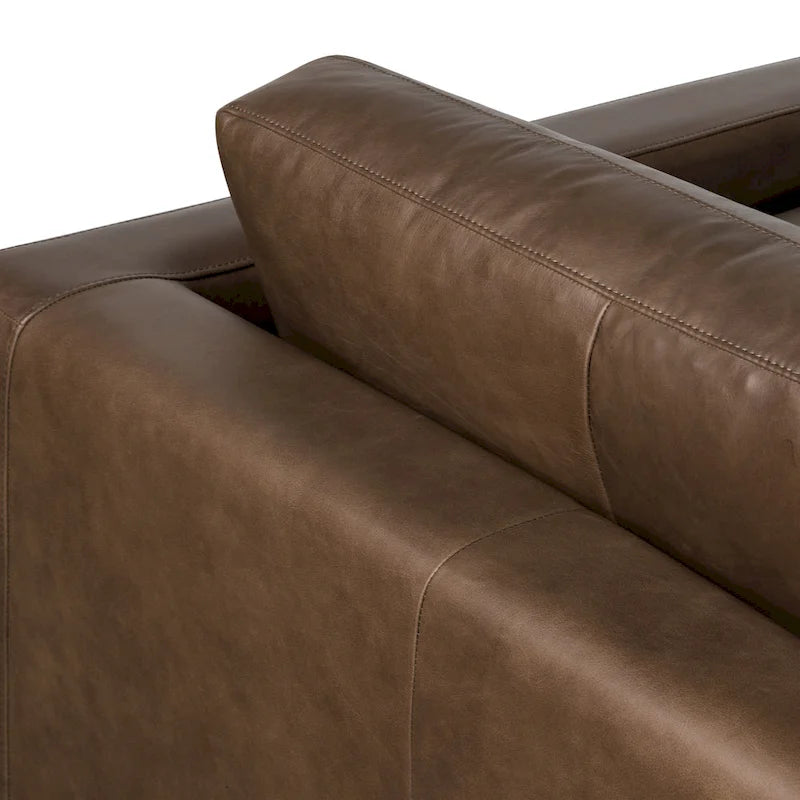 Poly & Bark Napa 104.5 Right-facing Sectional Sofa - Full Grain Genuine Italian Leather