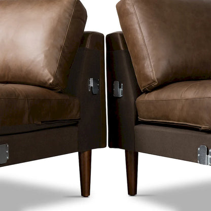 Poly & Bark Napa 104.5 Right-facing Sectional Sofa - Full Grain Genuine Italian Leather