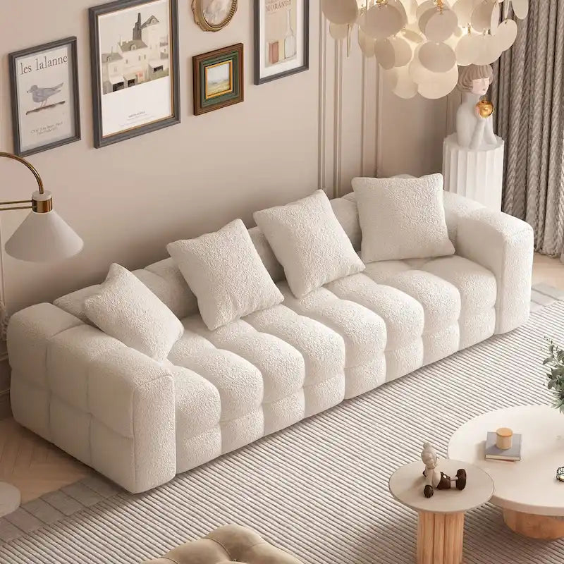100.8 Teddy Velvet Sofa CouchModern Loveseat/Sofa/Couch with Armrest