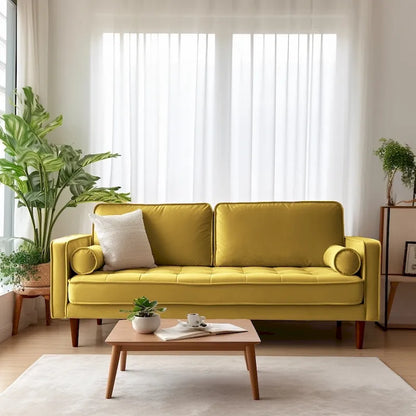 Edona 70 Velvet Square Arm Sofa