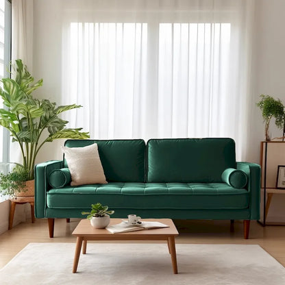 Edona 70 Velvet Square Arm Sofa