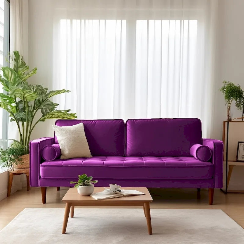 Edona 70 Velvet Square Arm Sofa