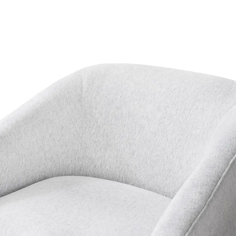 Modern Accent Chair Upholstered Fabric Living Room Swivel Barrel Armchair Wood Frame