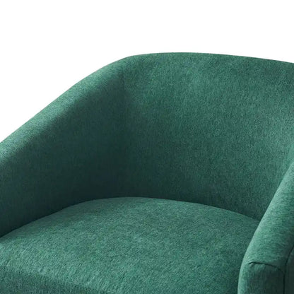 Modern Accent Chair Upholstered Fabric Living Room Swivel Barrel Armchair Wood Frame
