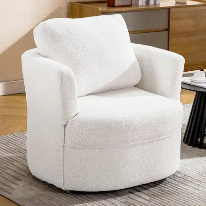 HOMYKA Swivel Accent Barrel Chair Round Arm Chair with Pillow