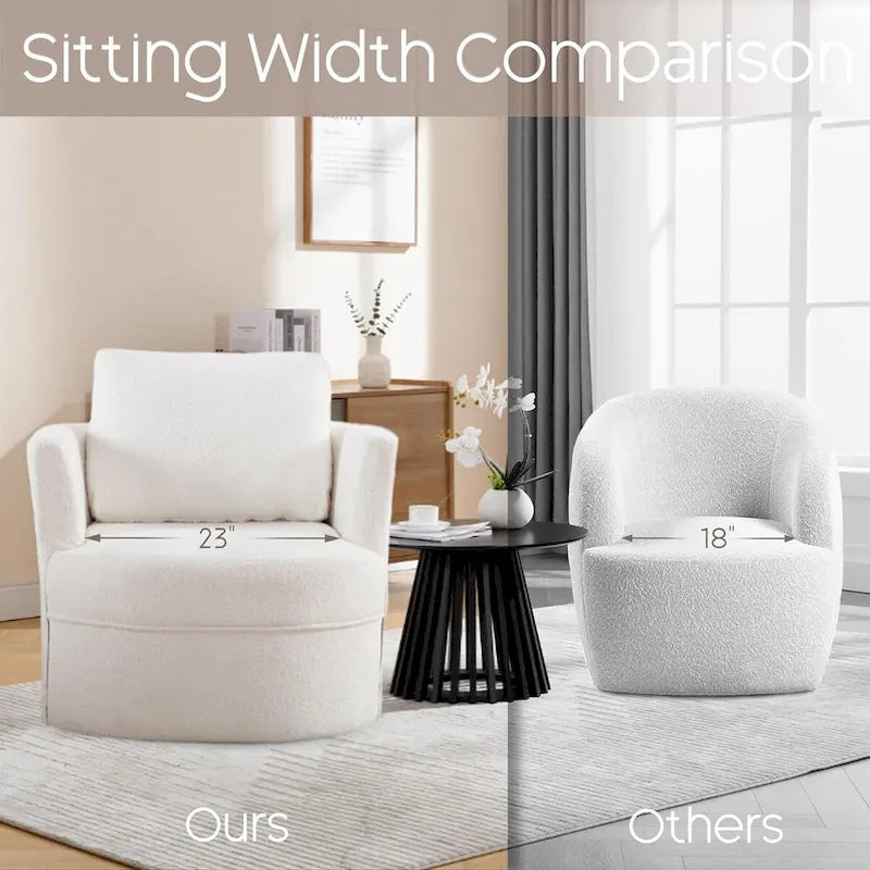 HOMYKA Swivel Accent Barrel Chair Round Arm Chair with Pillow