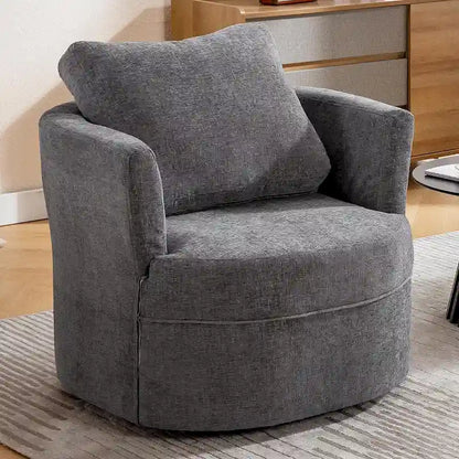 HOMYKA Swivel Accent Barrel Chair Round Arm Chair with Pillow