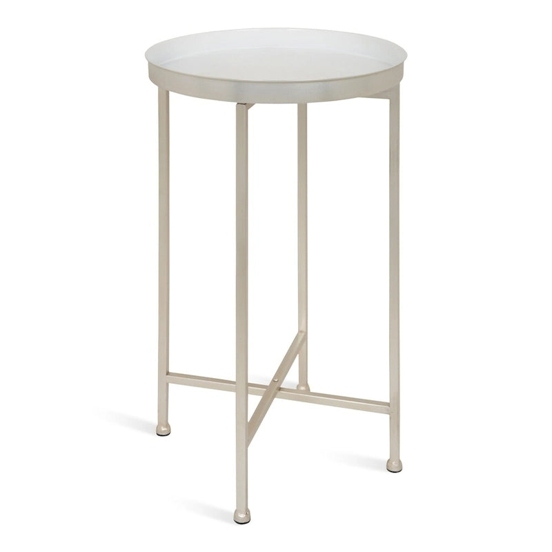 Kate and Laurel Celia Round Metal Foldable Tray Table - 14x14x25.75