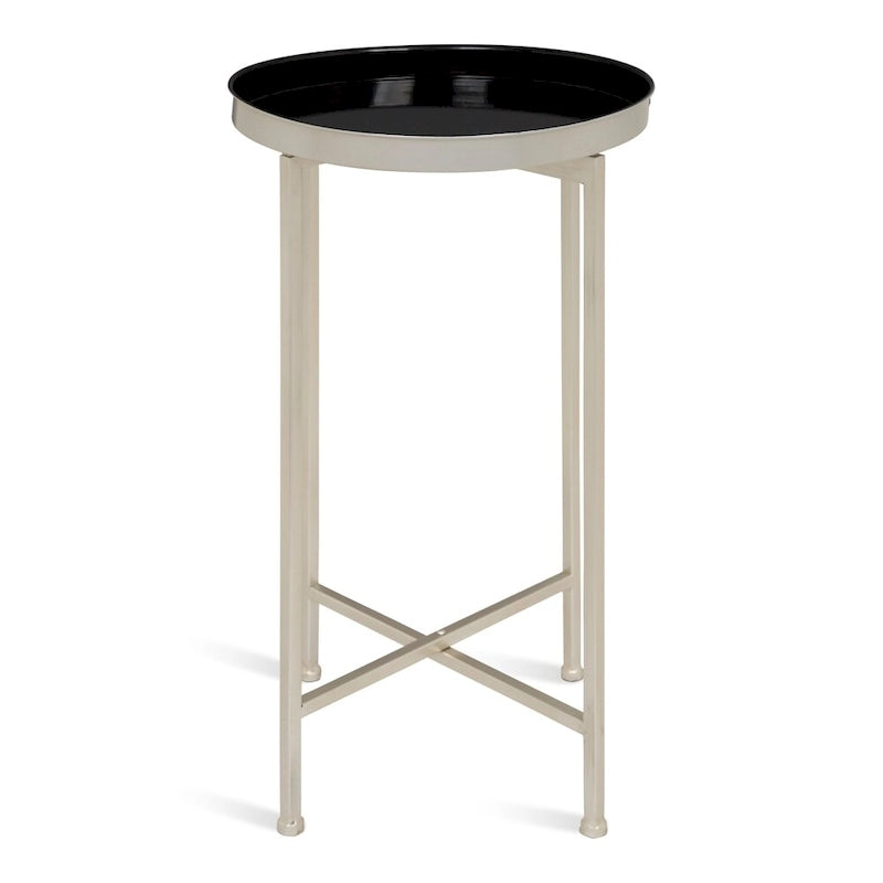 Kate and Laurel Celia Round Metal Foldable Tray Table - 14x14x25.75