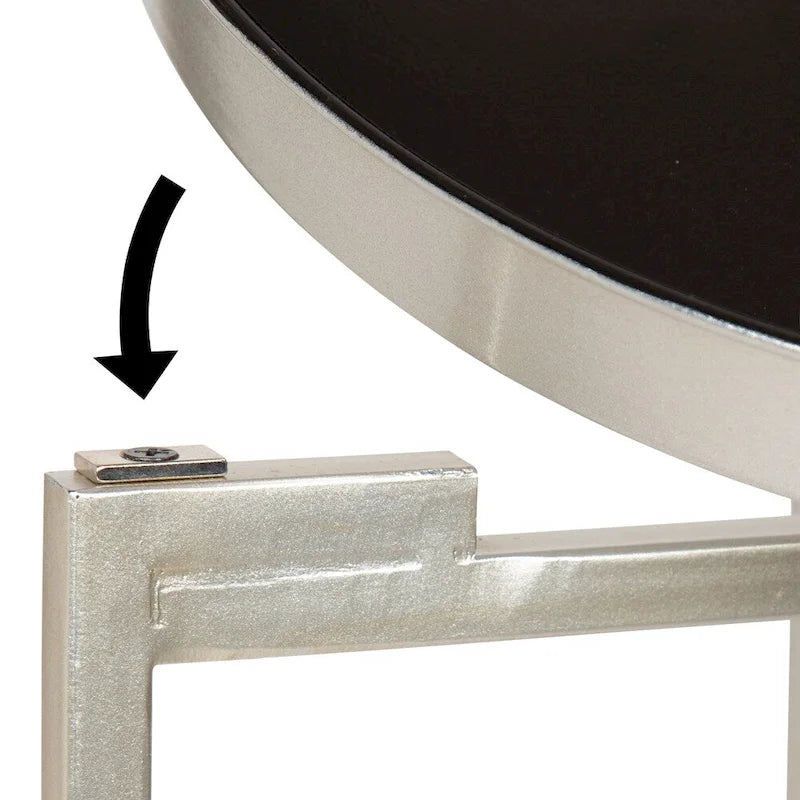 Kate and Laurel Celia Round Metal Foldable Tray Table - 14x14x25.75