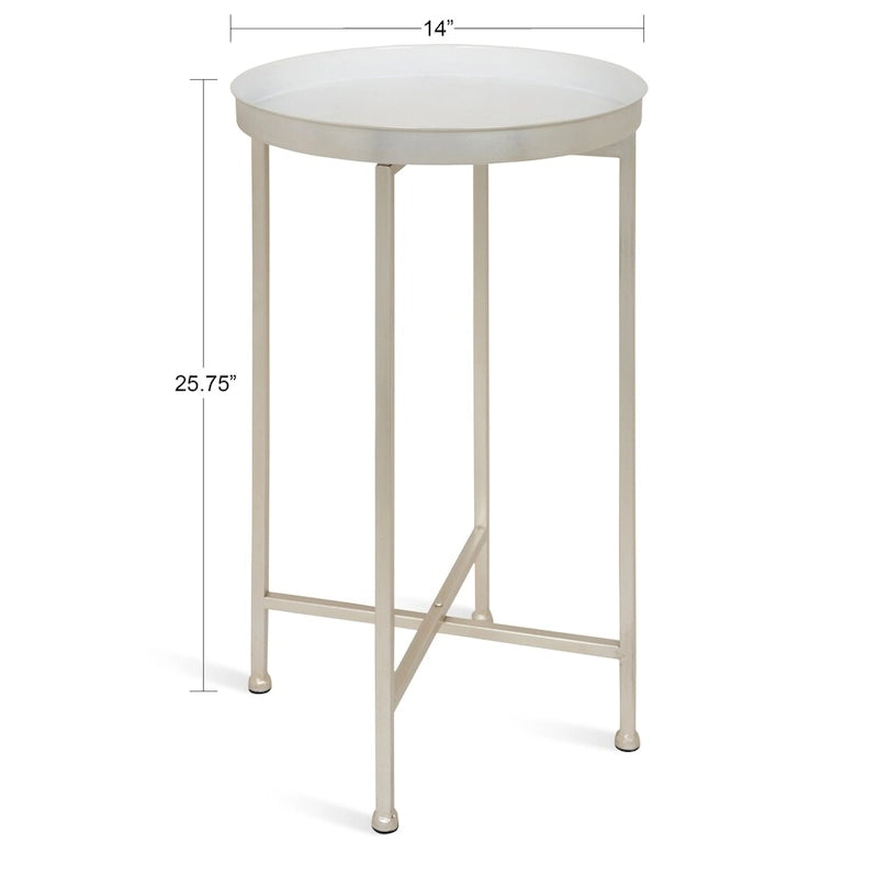 Kate and Laurel Celia Round Metal Foldable Tray Table - 14x14x25.75