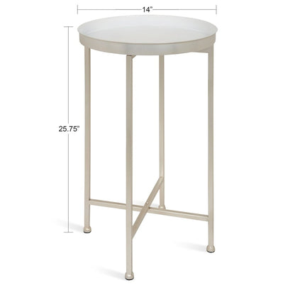 Kate and Laurel Celia Round Metal Foldable Tray Table - 14x14x25.75