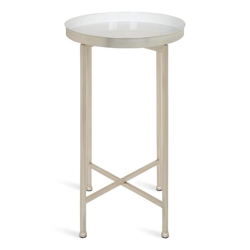 Kate and Laurel Celia Round Metal Foldable Tray Table - 14x14x25.75