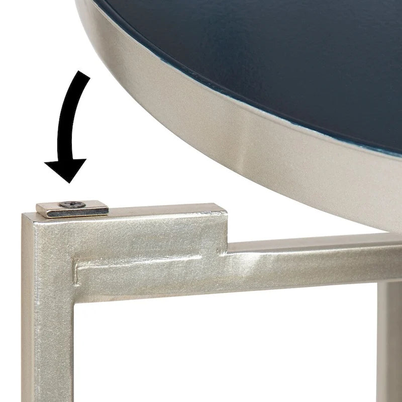 Kate and Laurel Celia Round Metal Foldable Tray Table - 14x14x25.75