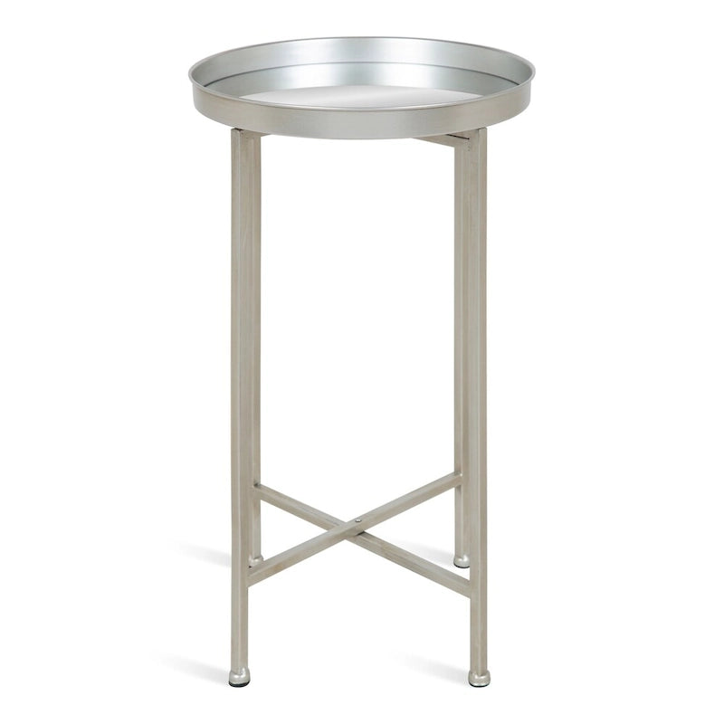 Kate and Laurel Celia Round Metal Foldable Tray Table - 14x14x25.75