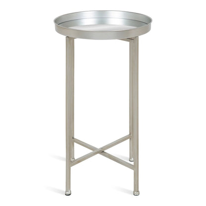 Kate and Laurel Celia Round Metal Foldable Tray Table - 14x14x25.75