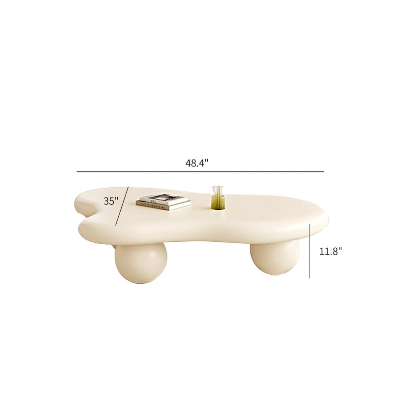 48 Modern Coffee Table, Cloud Shaped, Wood