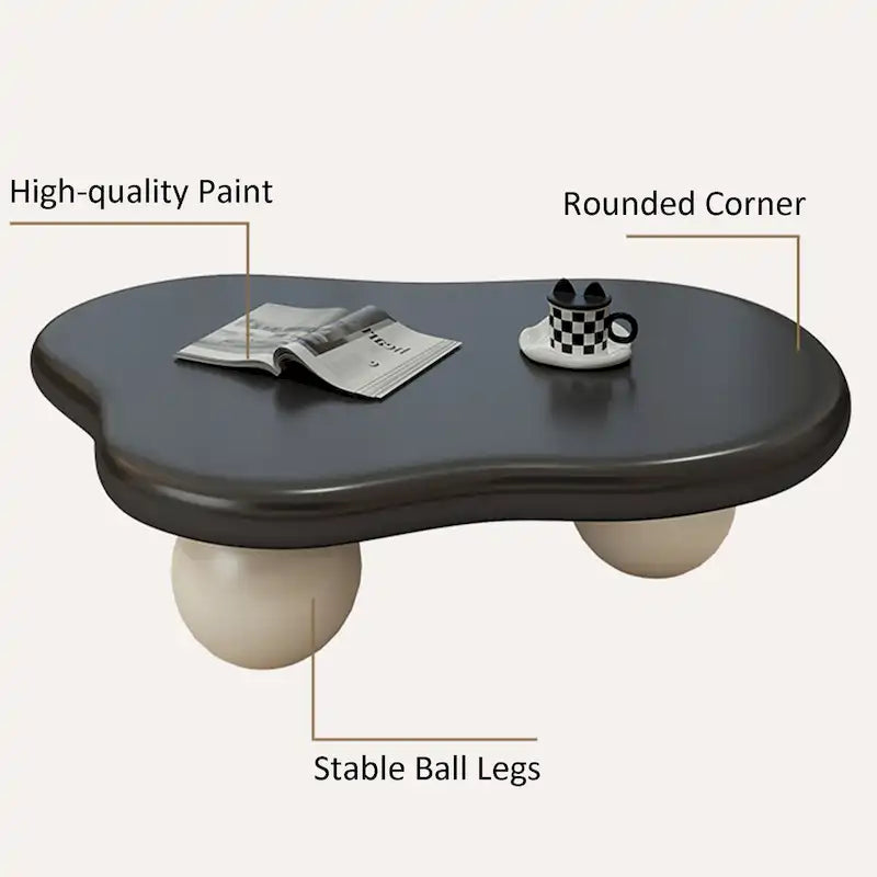 48 Modern Coffee Table, Cloud Shaped, Wood