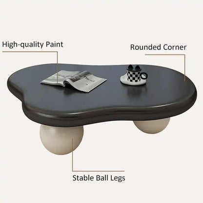 48 Modern Coffee Table, Cloud Shaped, Wood