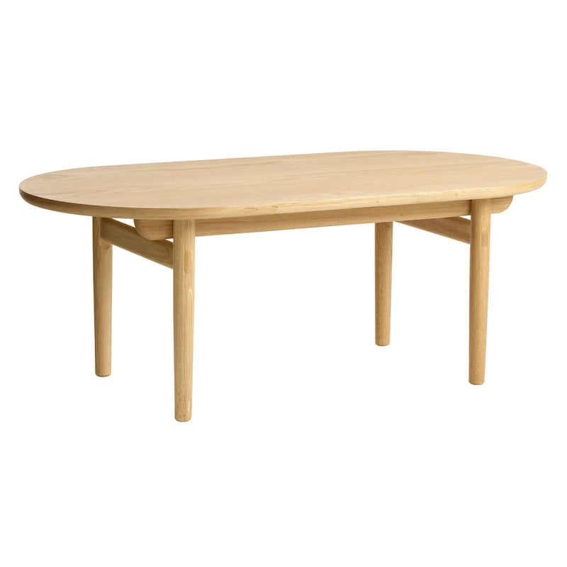 Rye Studio Mid-Century Modern Oval Coffee Table, Natural Oak - 27.5W x 51.125L x 17.75H
