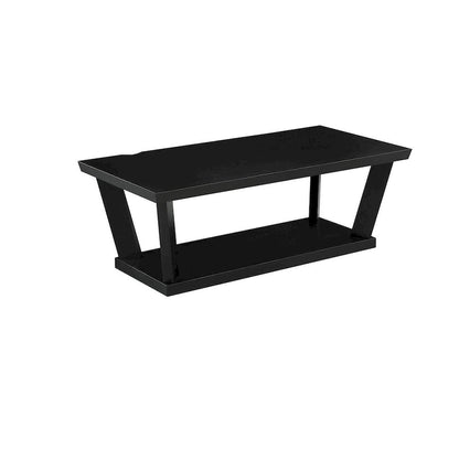 3 Piece Coffee Table Set, Angled Tapered Design, Black Rectangular Top