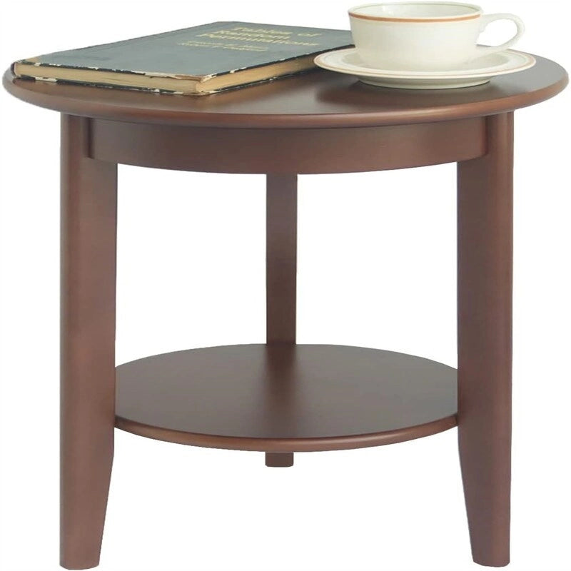 2-Tier End Table Wooden Side Table - 15.35D x 15.35W x 19.69H