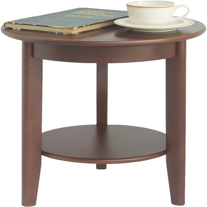 2-Tier End Table Wooden Side Table - 15.35D x 15.35W x 19.69H