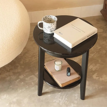2-Tier End Table Wooden Side Table - 15.35D x 15.35W x 19.69H