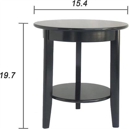 2-Tier End Table Wooden Side Table - 15.35D x 15.35W x 19.69H