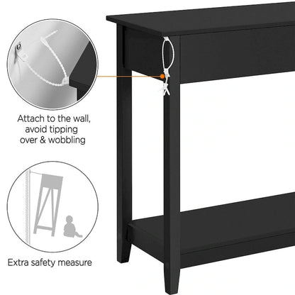 Yaheetech 3-Drawer Console Table with Storage Shelf