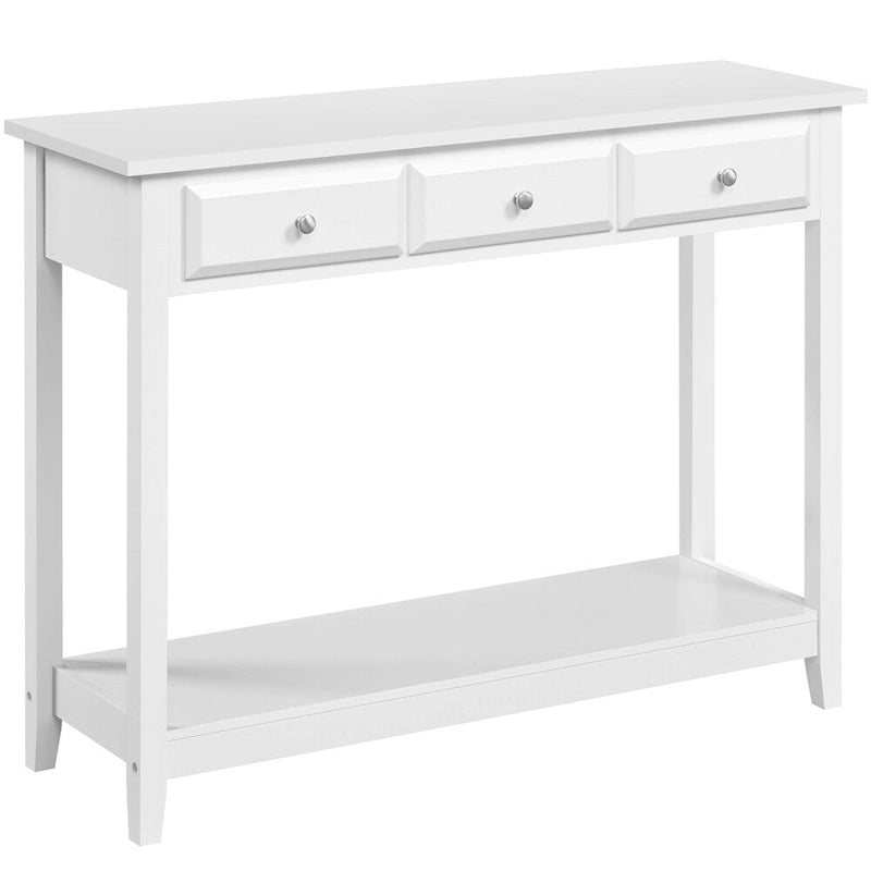Yaheetech 3-Drawer Console Table with Storage Shelf