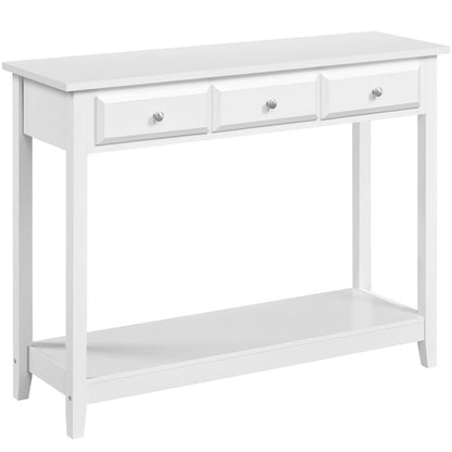 Yaheetech 3-Drawer Console Table with Storage Shelf