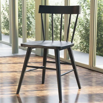 Poly & Bark Hava Dining Chair - Solid Oak Wood with Spindle-Back