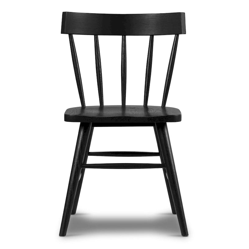 Poly & Bark Hava Dining Chair - Solid Oak Wood with Spindle-Back