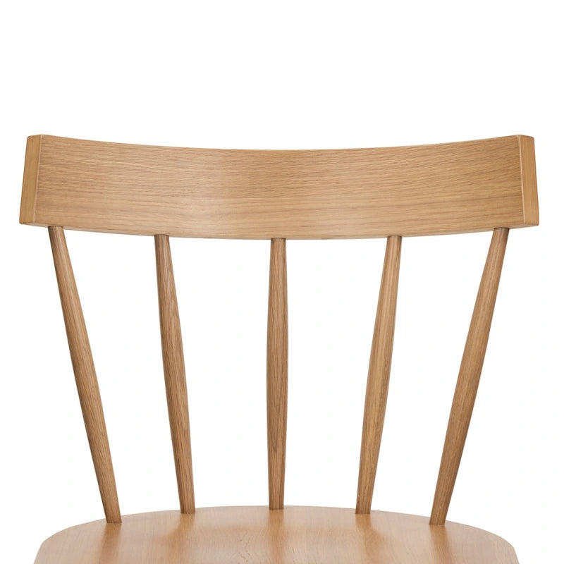 Poly & Bark Hava Dining Chair - Solid Oak Wood with Spindle-Back