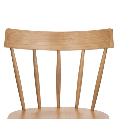 Poly & Bark Hava Dining Chair - Solid Oak Wood with Spindle-Back