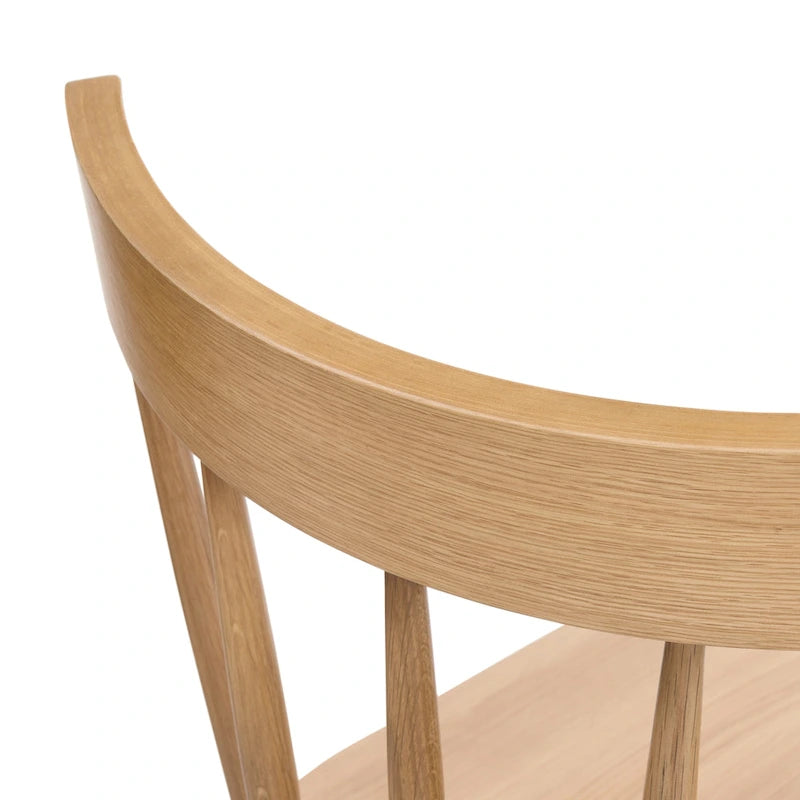 Poly & Bark Hava Dining Chair - Solid Oak Wood with Spindle-Back