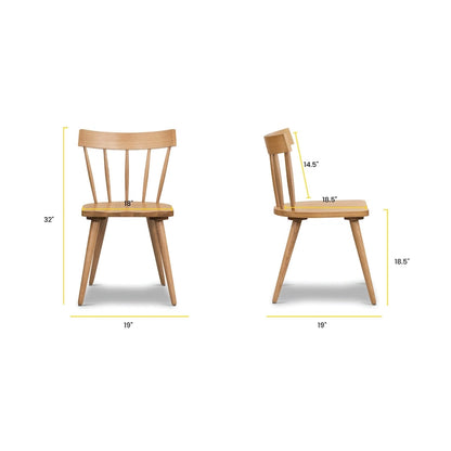 Poly & Bark Hava Dining Chair - Solid Oak Wood with Spindle-Back