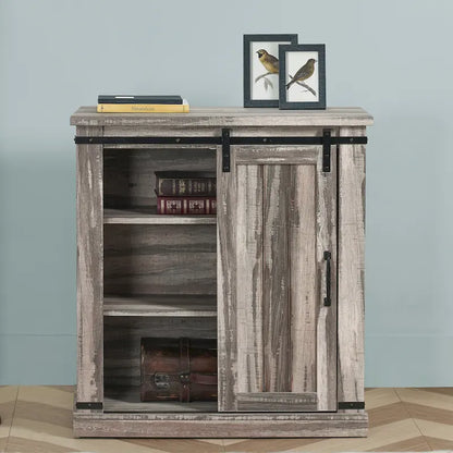 32 in. Sliding Barn Door Accent Cabinet Storage - 32 in Width