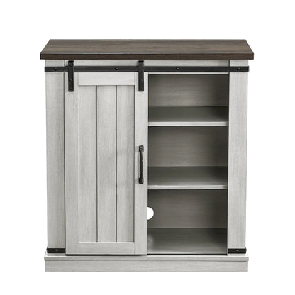 32 in. Sliding Barn Door Accent Cabinet Storage - 32 in Width